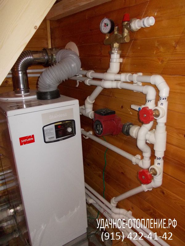 Установка дизельного котла Kiturami на даче в системе автономного отопления на радиаторах